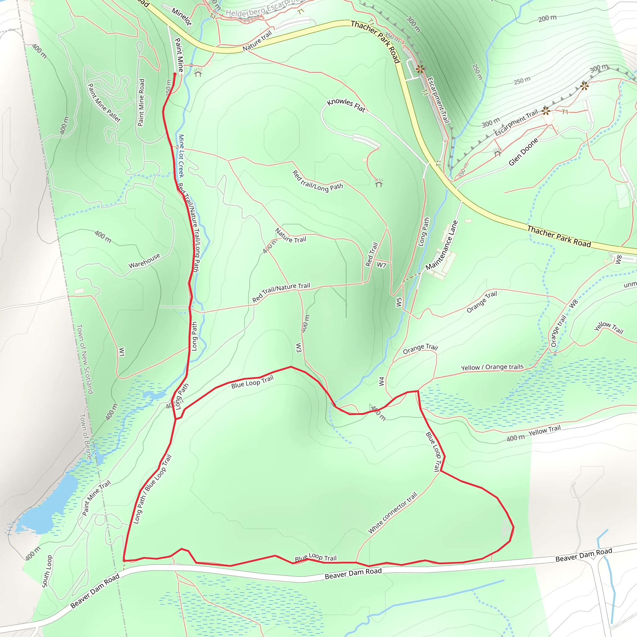 Blue Loop via Paint Mine Road mobile static map
