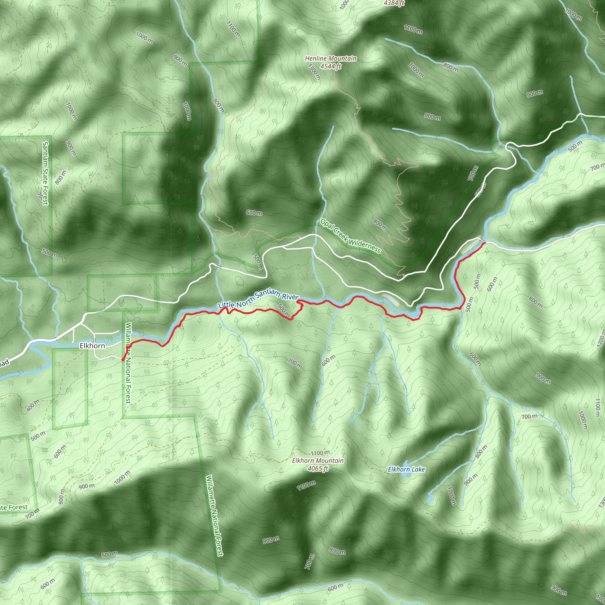 Little North Santiam River Trail mobile static map