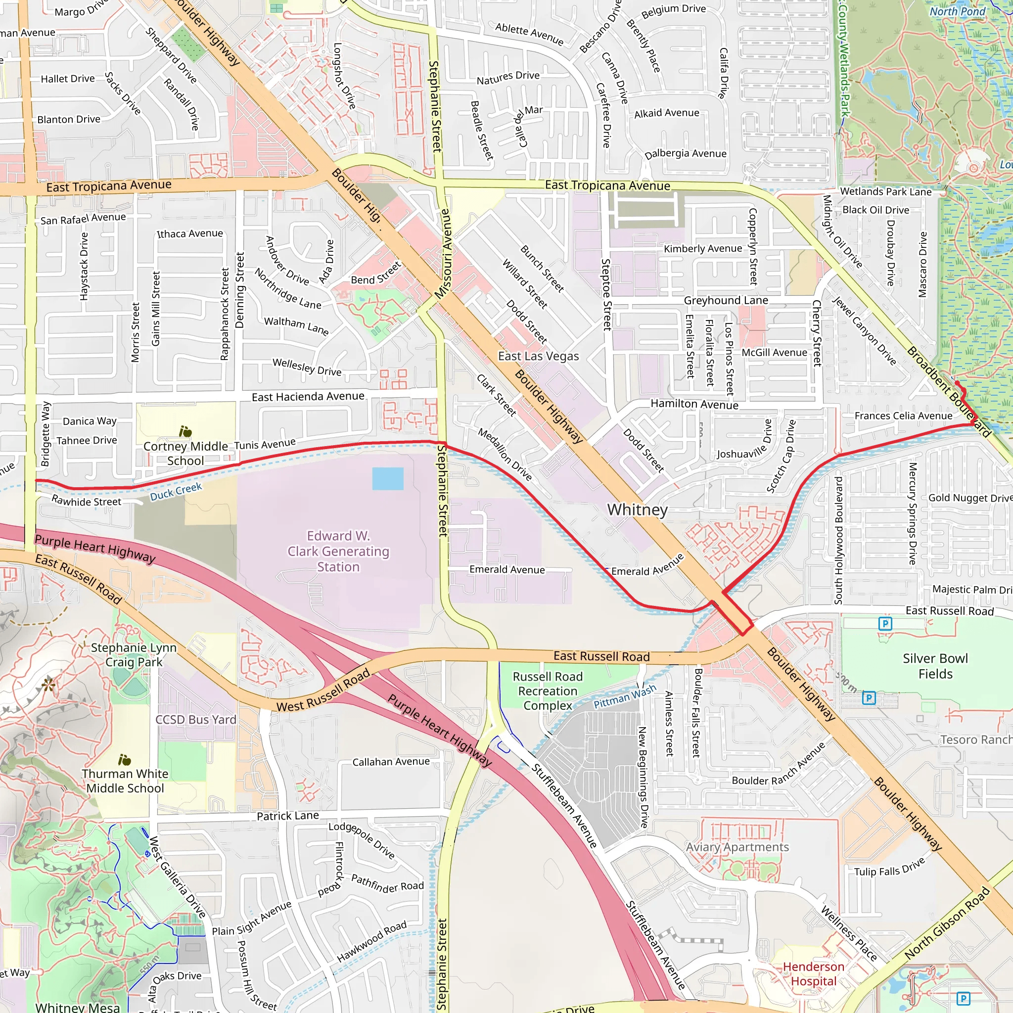 Duck Creek Trail mobile static map