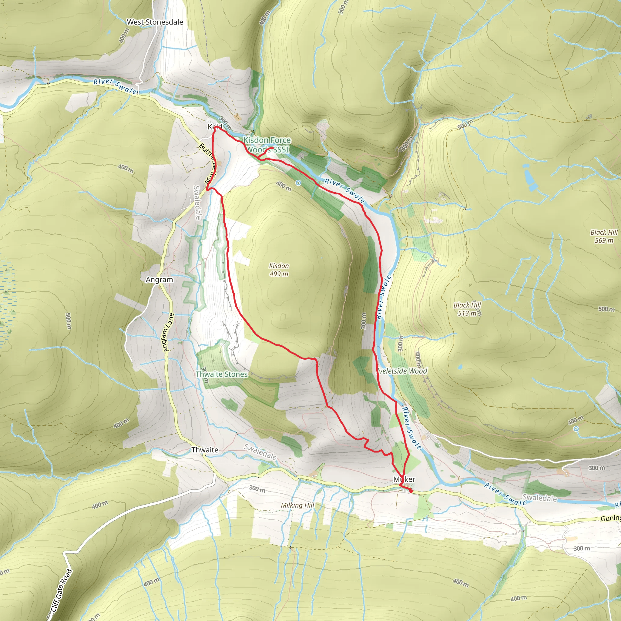 Muker - Keld and Corpse Way mobile static map