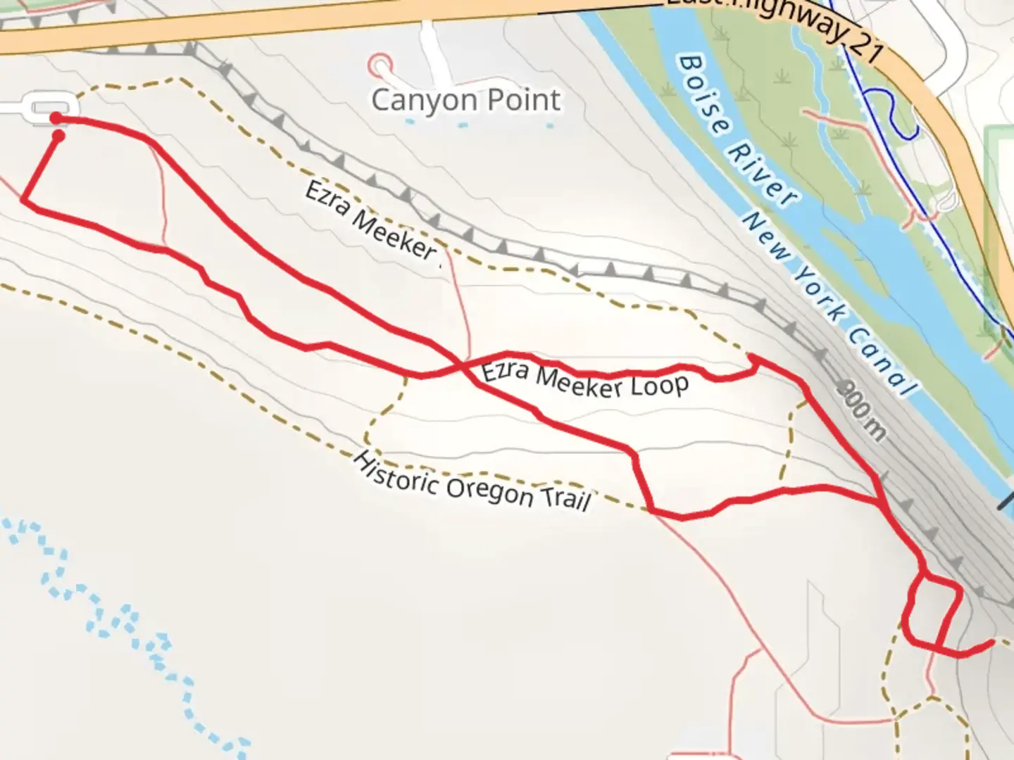 An image depicting the trail Kelton Freight and Joel Palmer Loop Trail and its surrounding area.