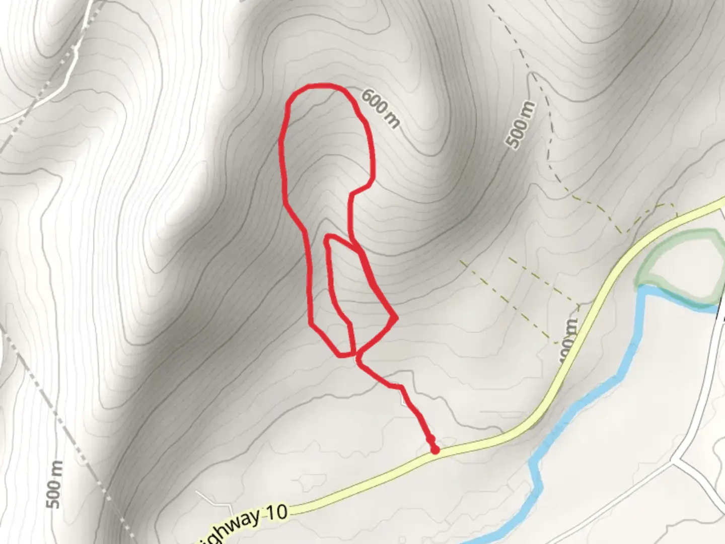 An image depicting the trail Nature Loop from State Highway 10 Loop and its surrounding area.