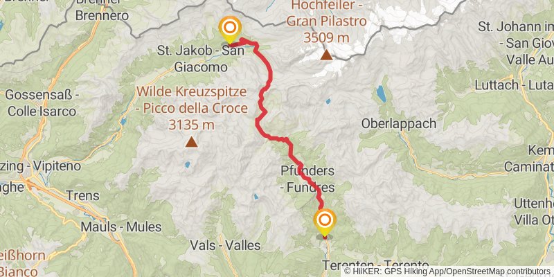 Dream Path - Traumpfad - Munich to Venice stage 15 Map