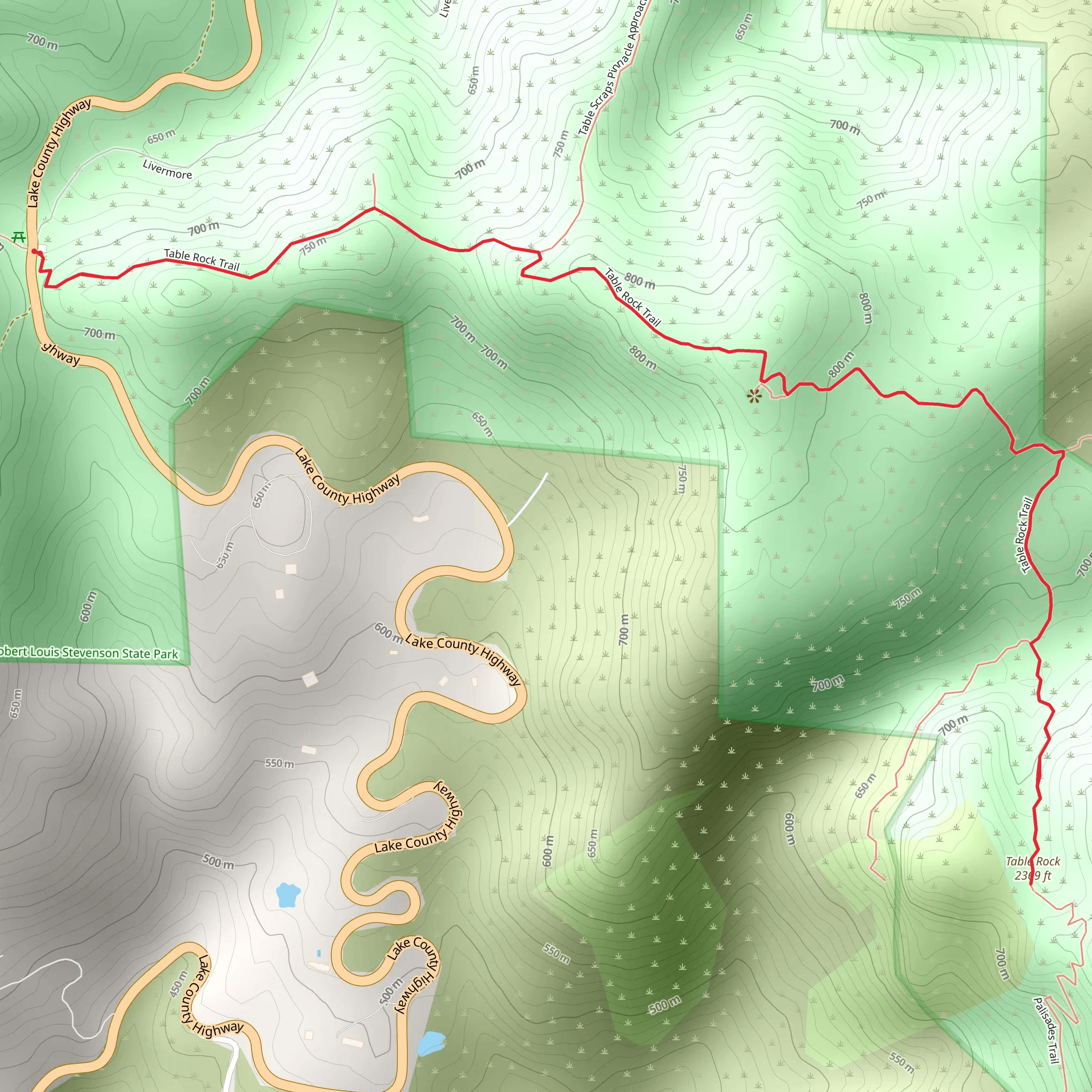 Table Rock Trail mobile static map