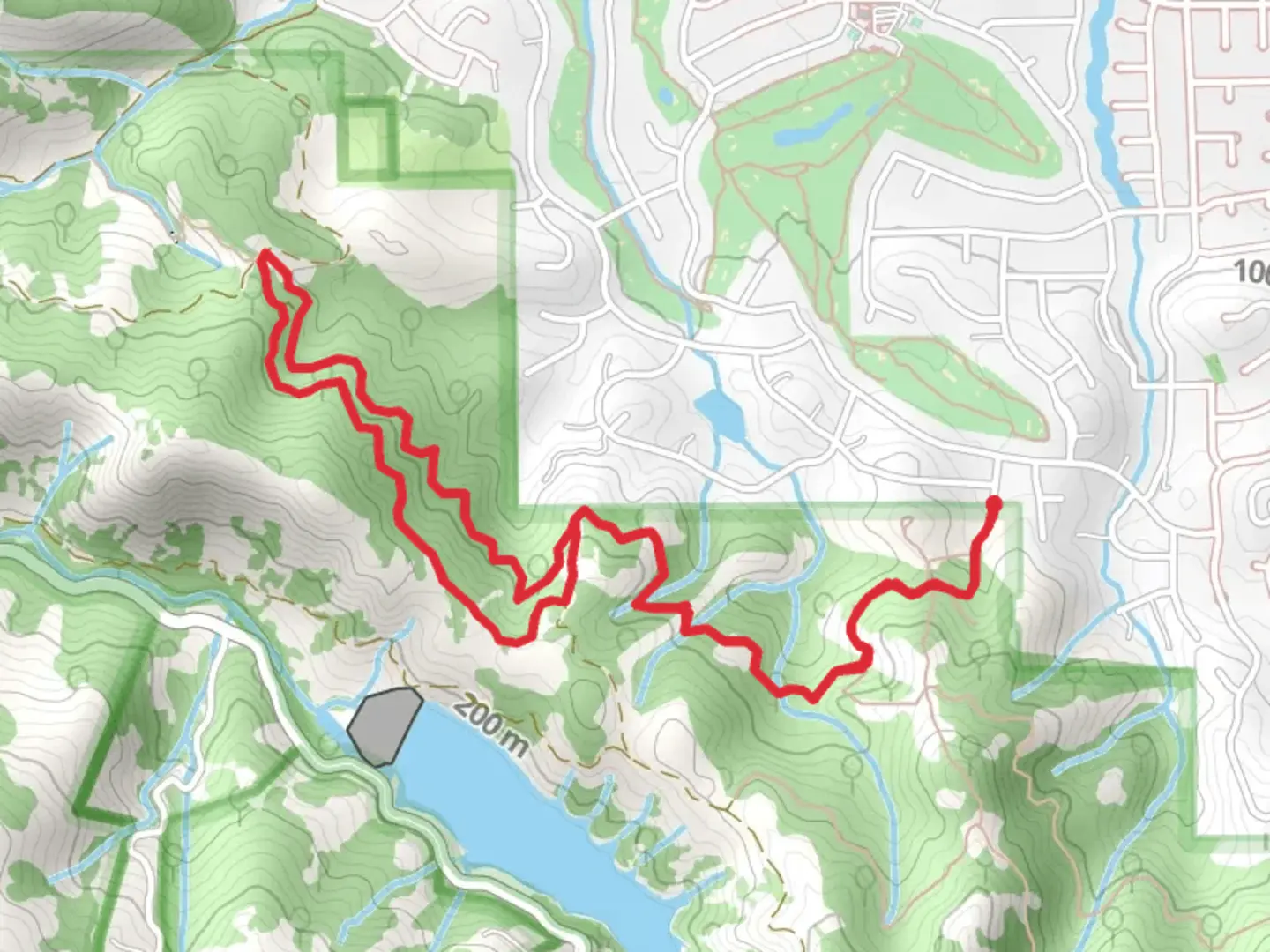 An image depicting the trail New Almaden and Mine Hill Loop Trail and its surrounding area.