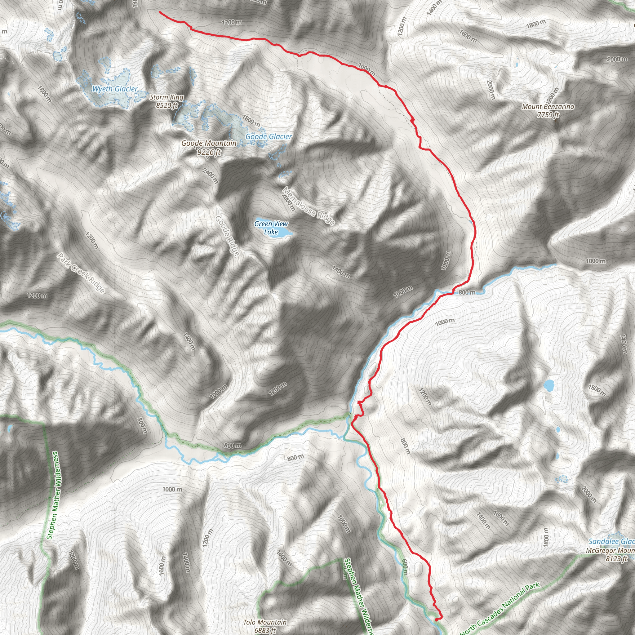 North Fork Bridge Creek via PCT mobile static map