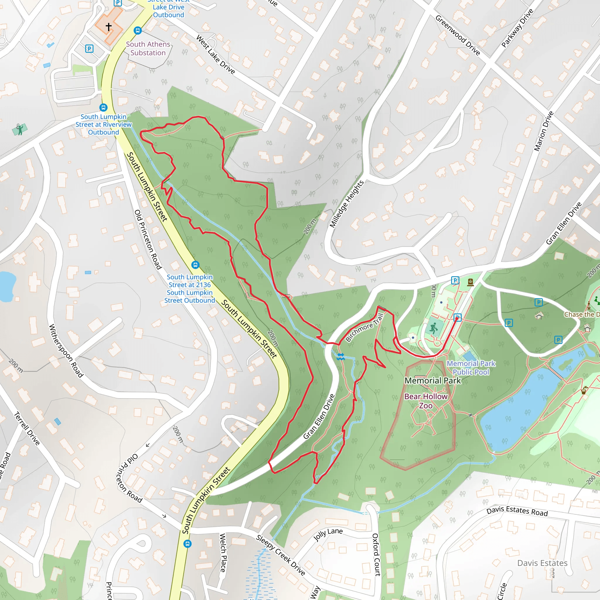 Birchmore Loop Trail mobile static map
