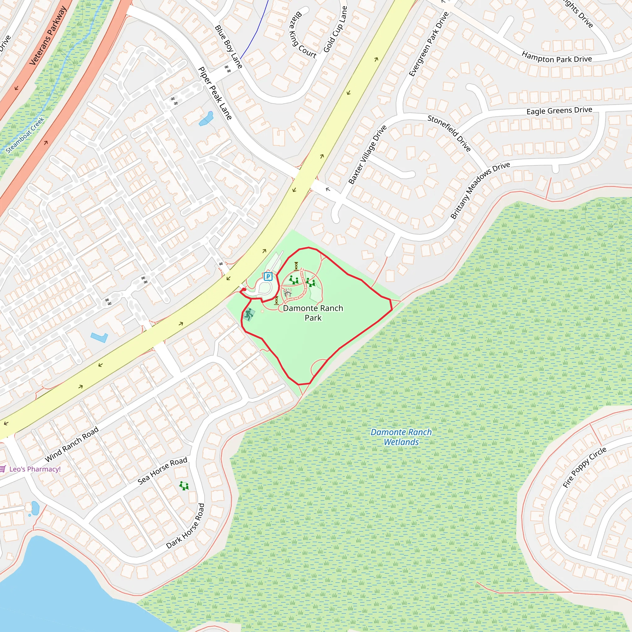 Damonte Ranch Park Loop mobile static map