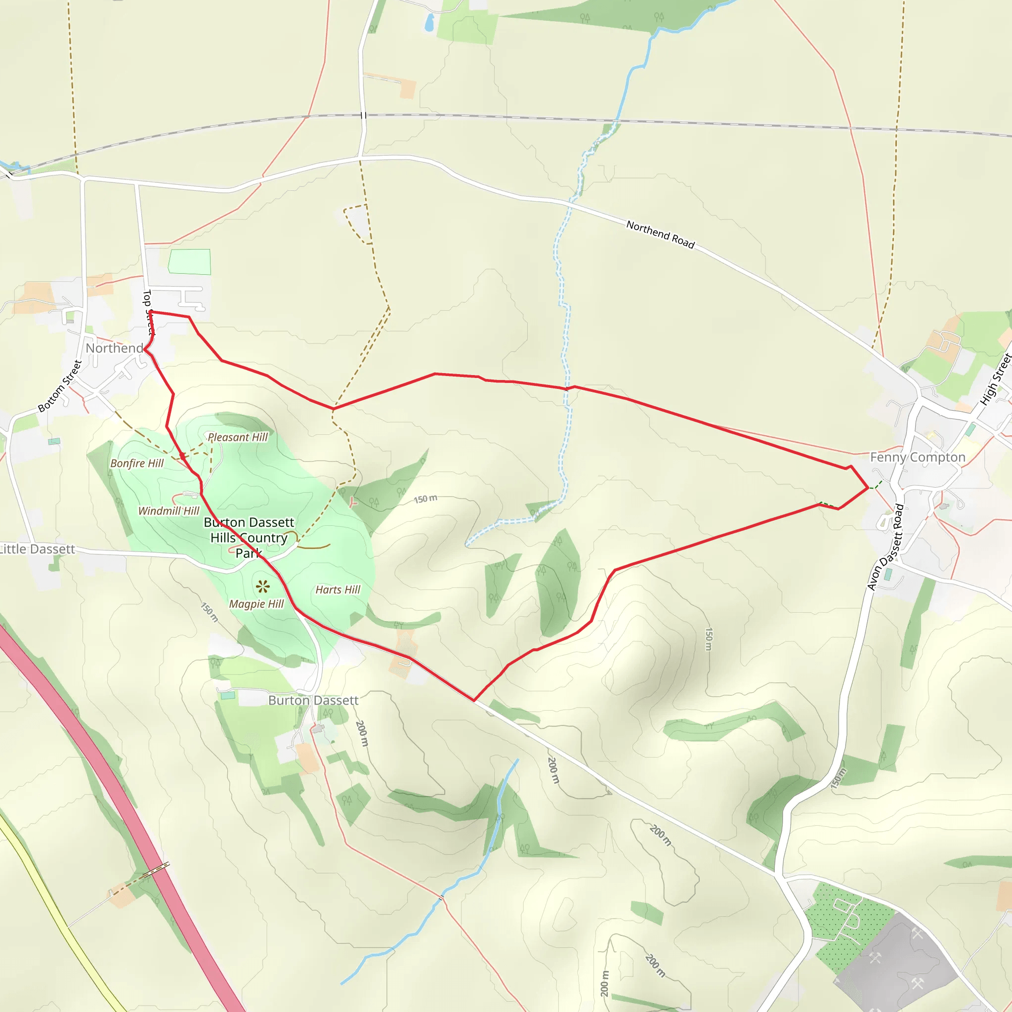 Burton Dassett Hills Country Park mobile static map