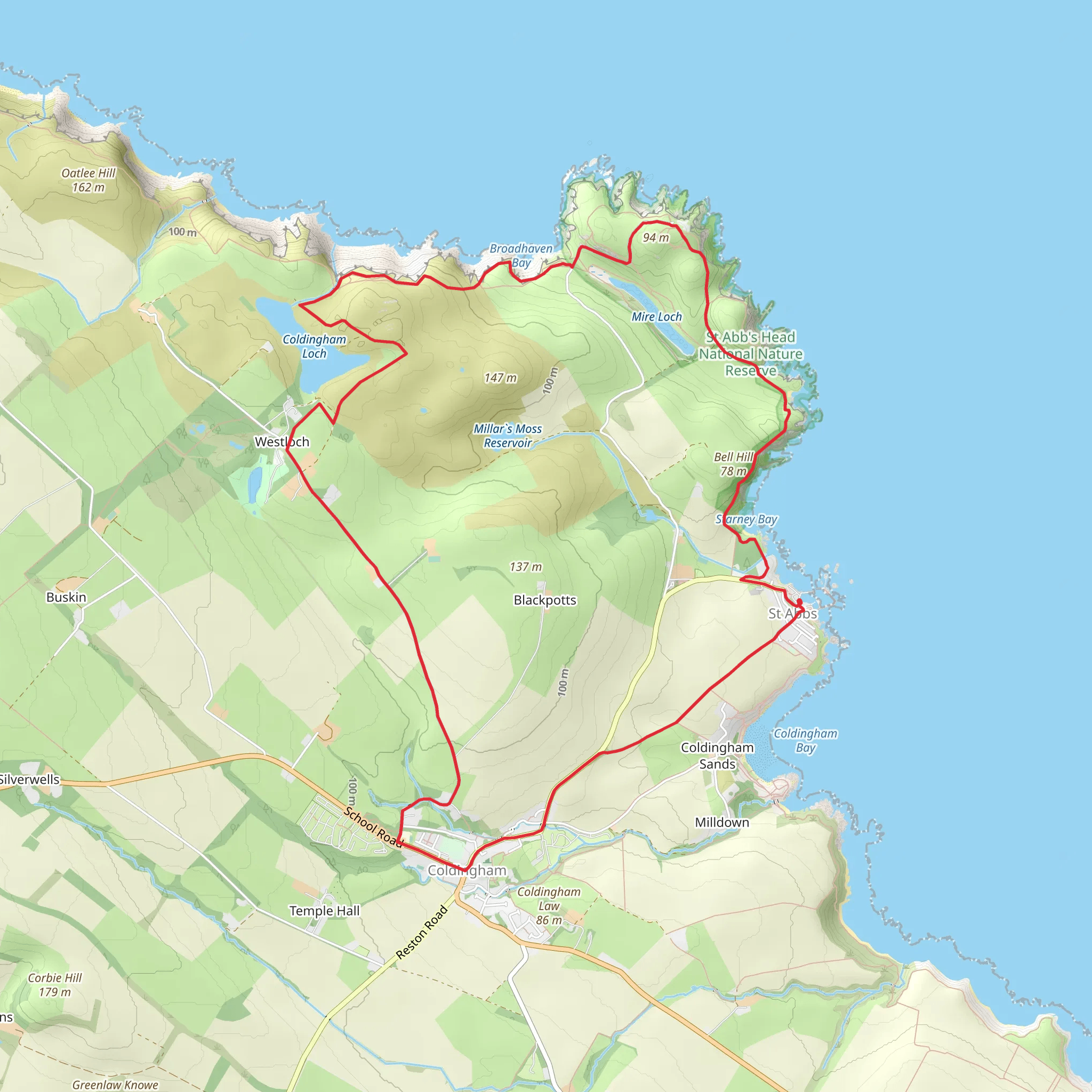 Coldingham and Abbs Head mobile static map