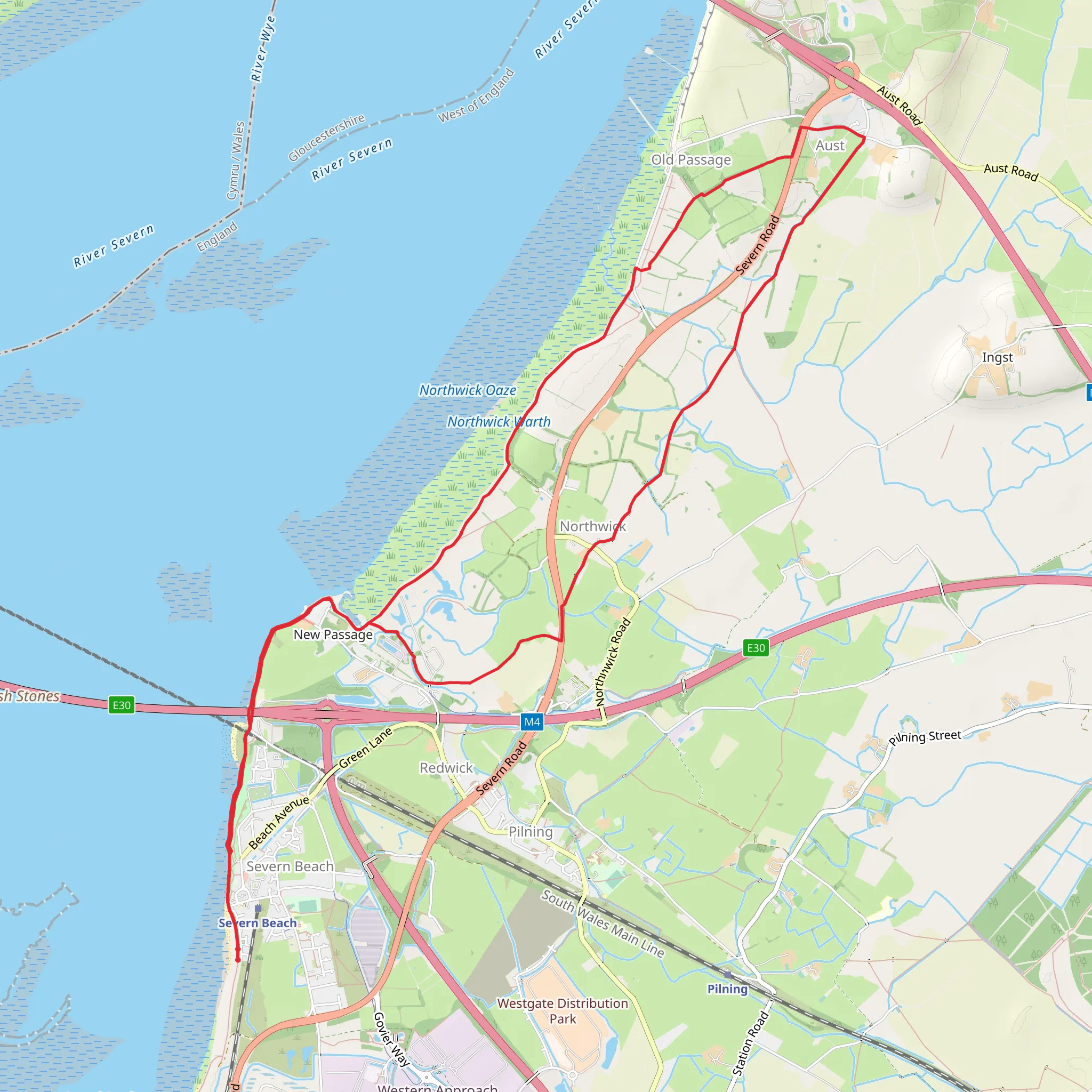 Northwick Warth and Severn Way mobile static map