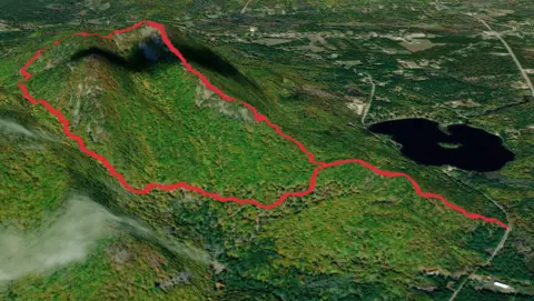 An image depicting the trail Burnt Meadow Mountains, North Peak Loop and its surrounding area.