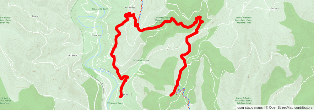 PR G 141 Ruta do Ouro e do Camiño Real stage 2 Map