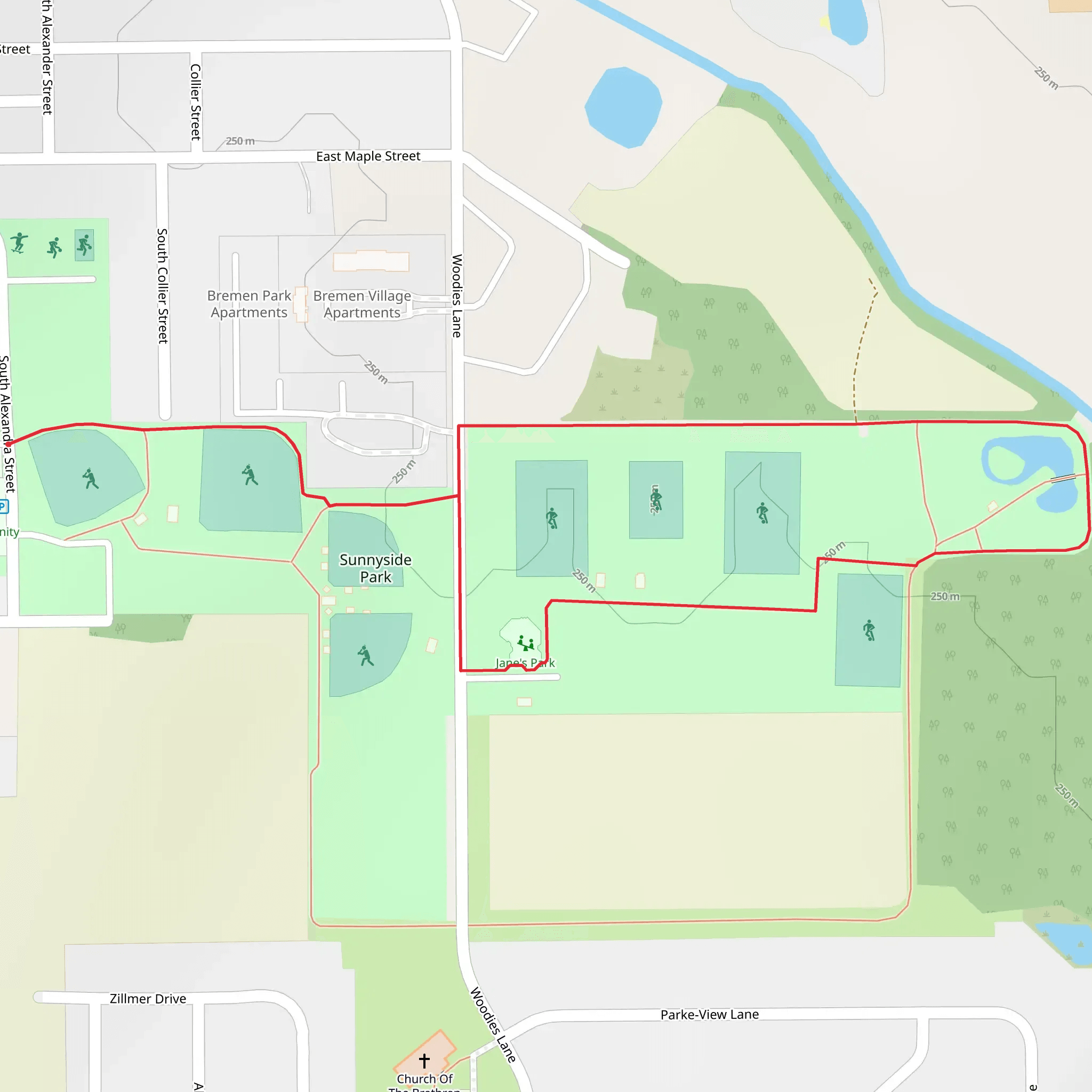 Sunnyside Park Loop mobile static map
