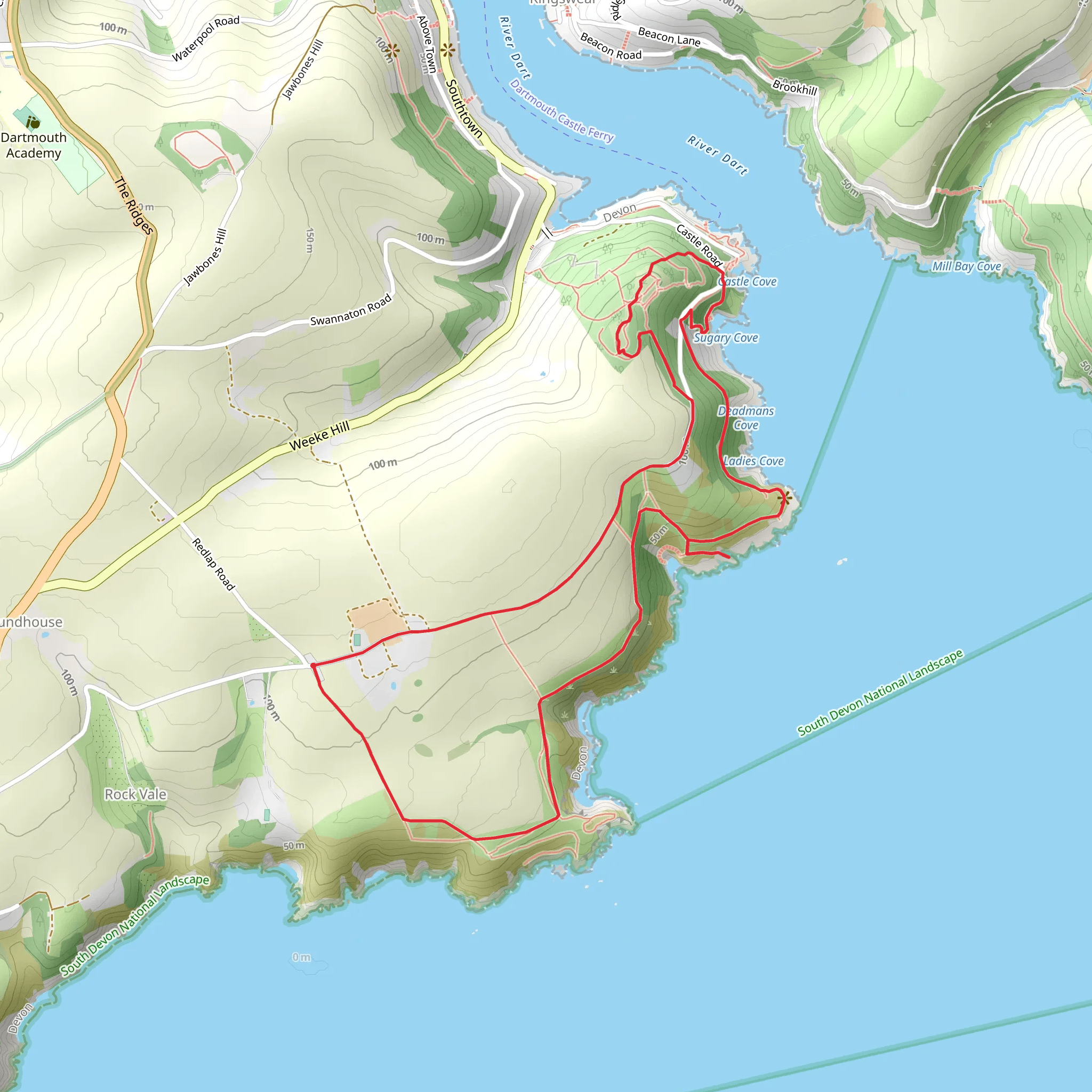 A Circular Walk from Little Dartmouth mobile static map
