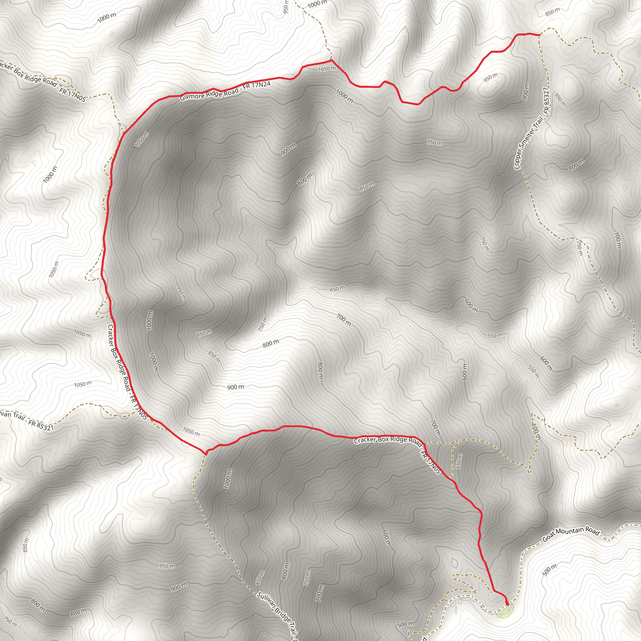 Gillmore Ridge Trail mobile static map