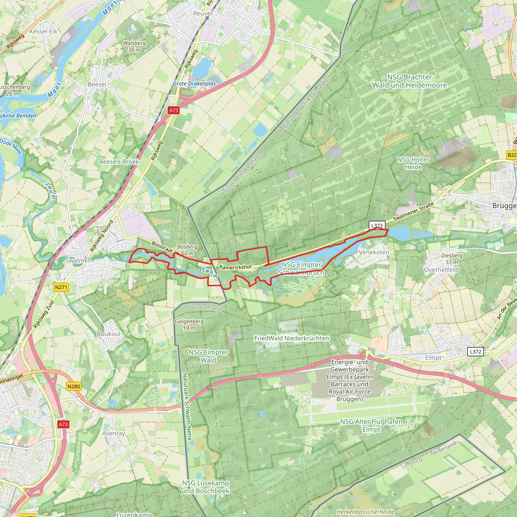 Diergardt'scher See via Meinweg and Schwalmbruch mobile static map