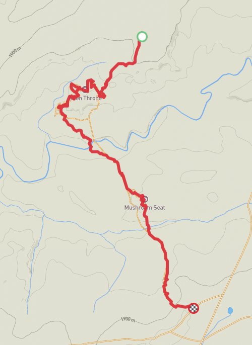 A map preview of the recording Hike on Trail to Valley of Dreams Loop.