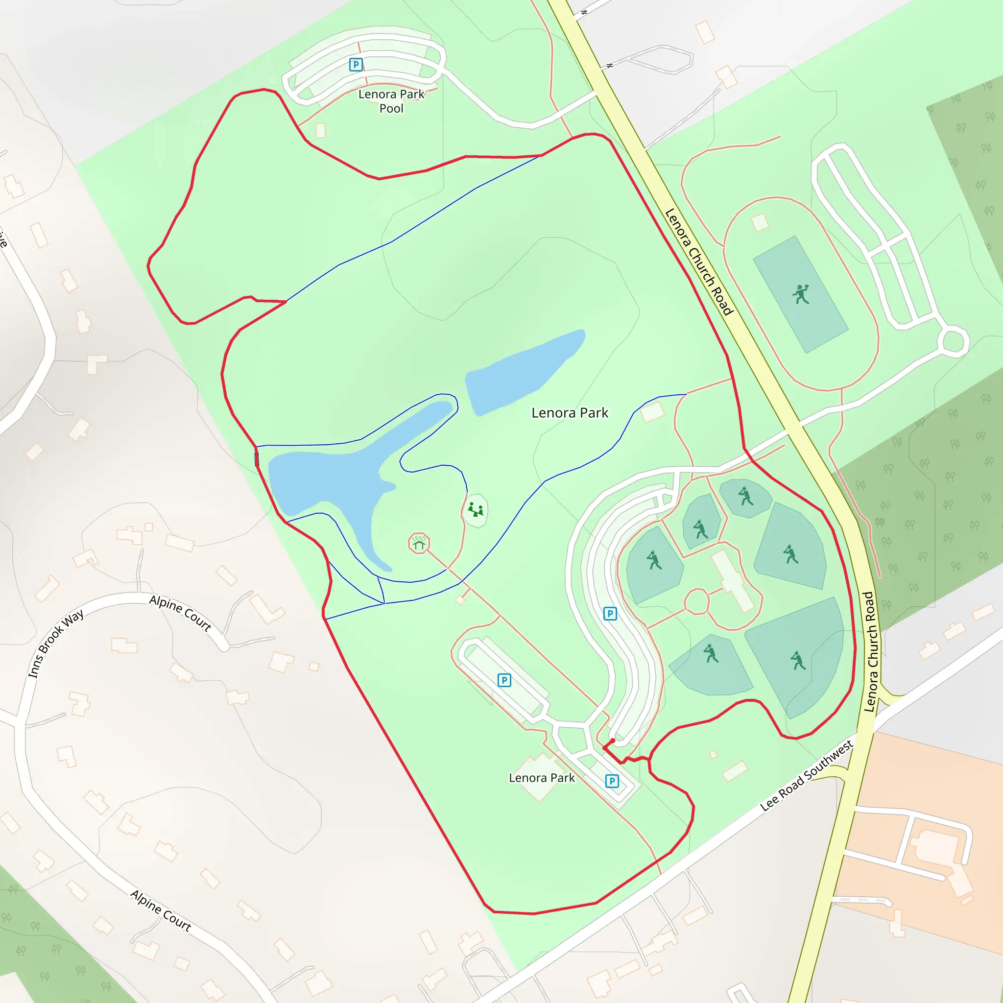 Lenora Church Road Loop mobile static map