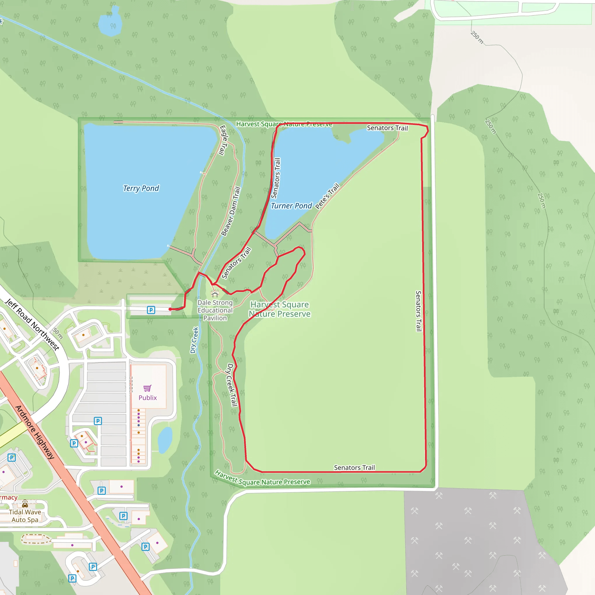 Turner Pond and Senators Loop Trail mobile static map