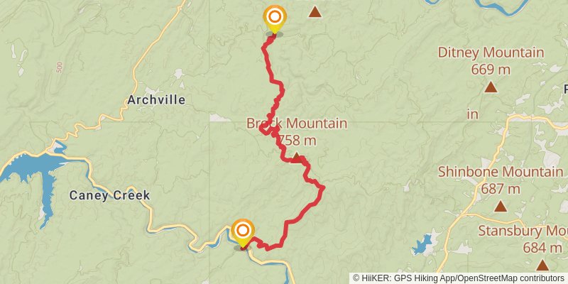 Southeastern Serpentine Trail stage 49 Map