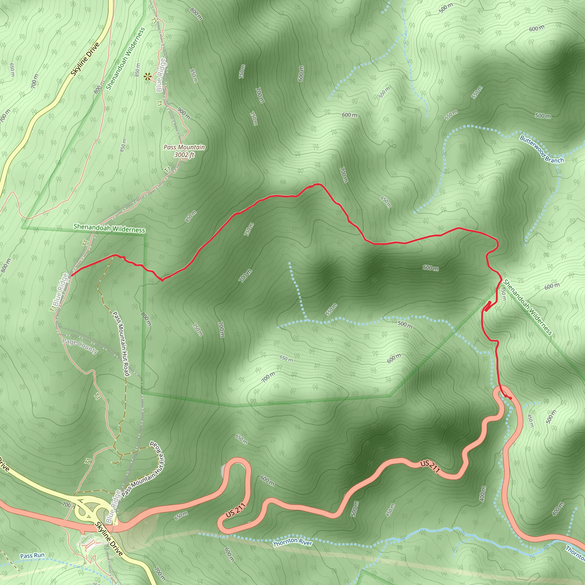 Pass Mountain Trail mobile static map