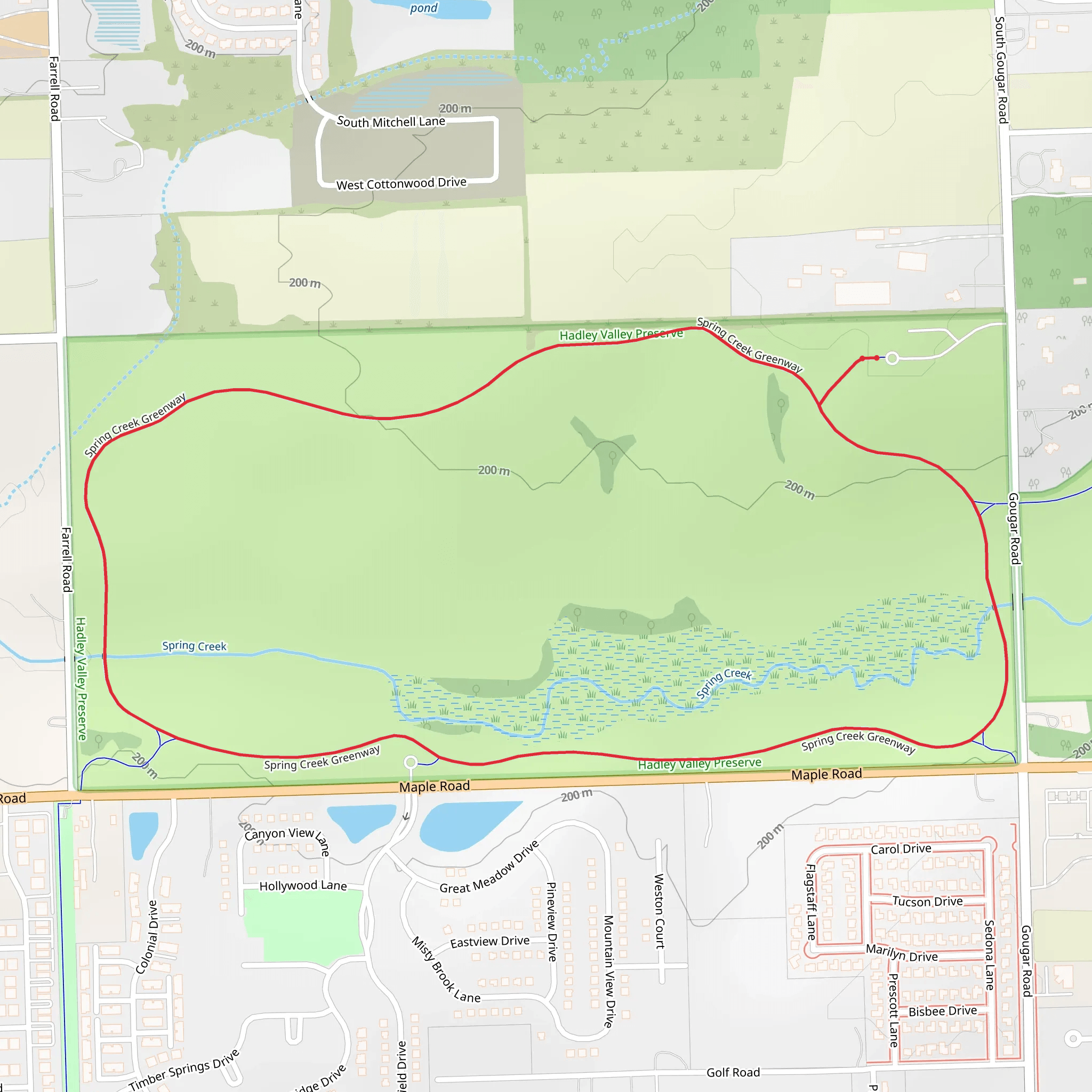 Spring Creek Greenway Loop mobile static map