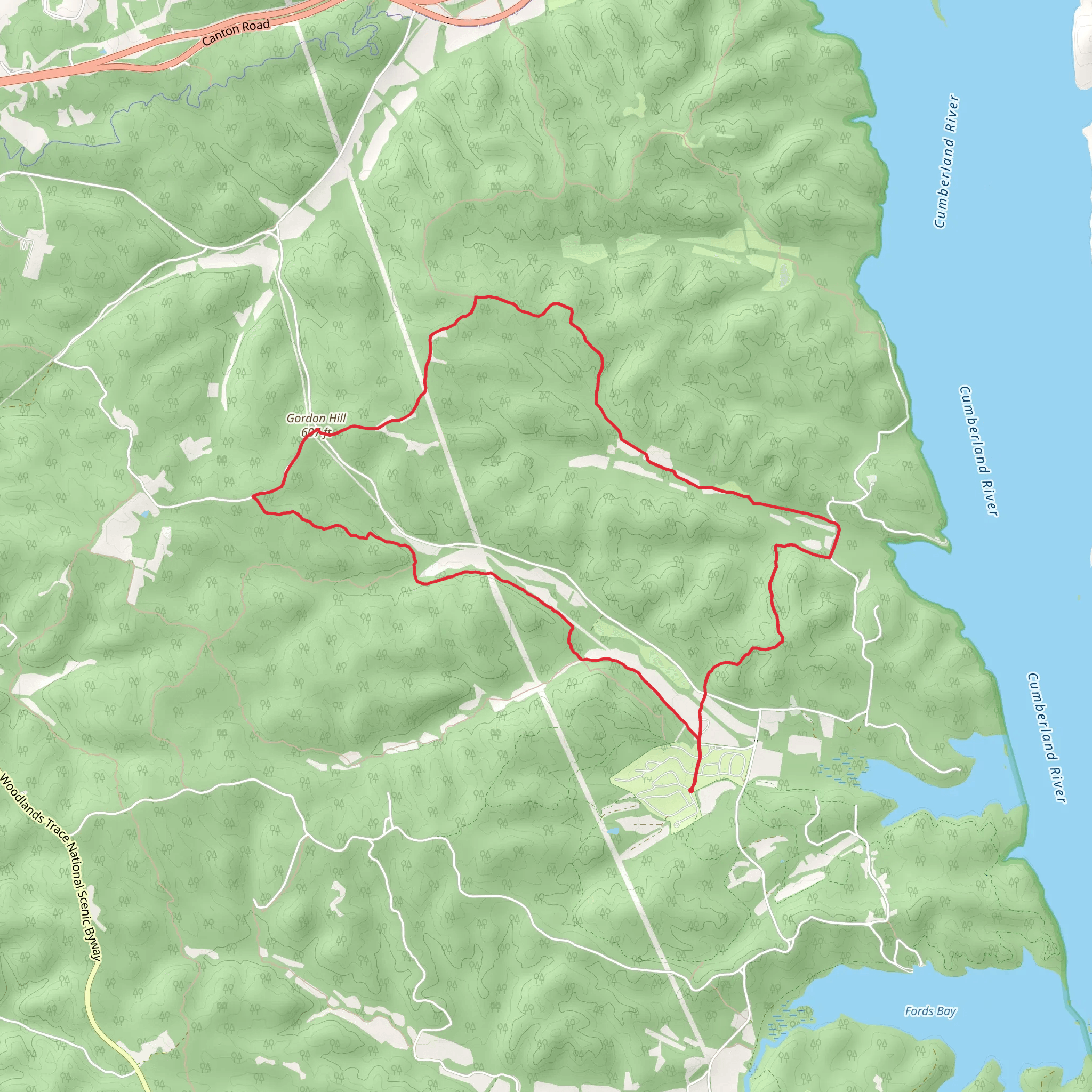 LBL Wranglers Campground Trail and Gordon Hill Loop mobile static map