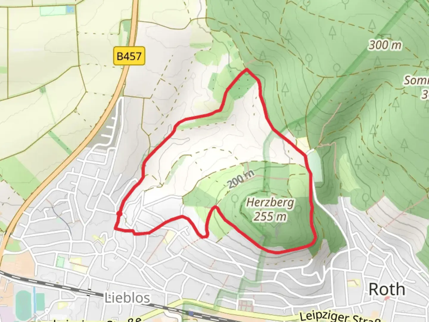 An image depicting the trail Herzberg Loop and its surrounding area.