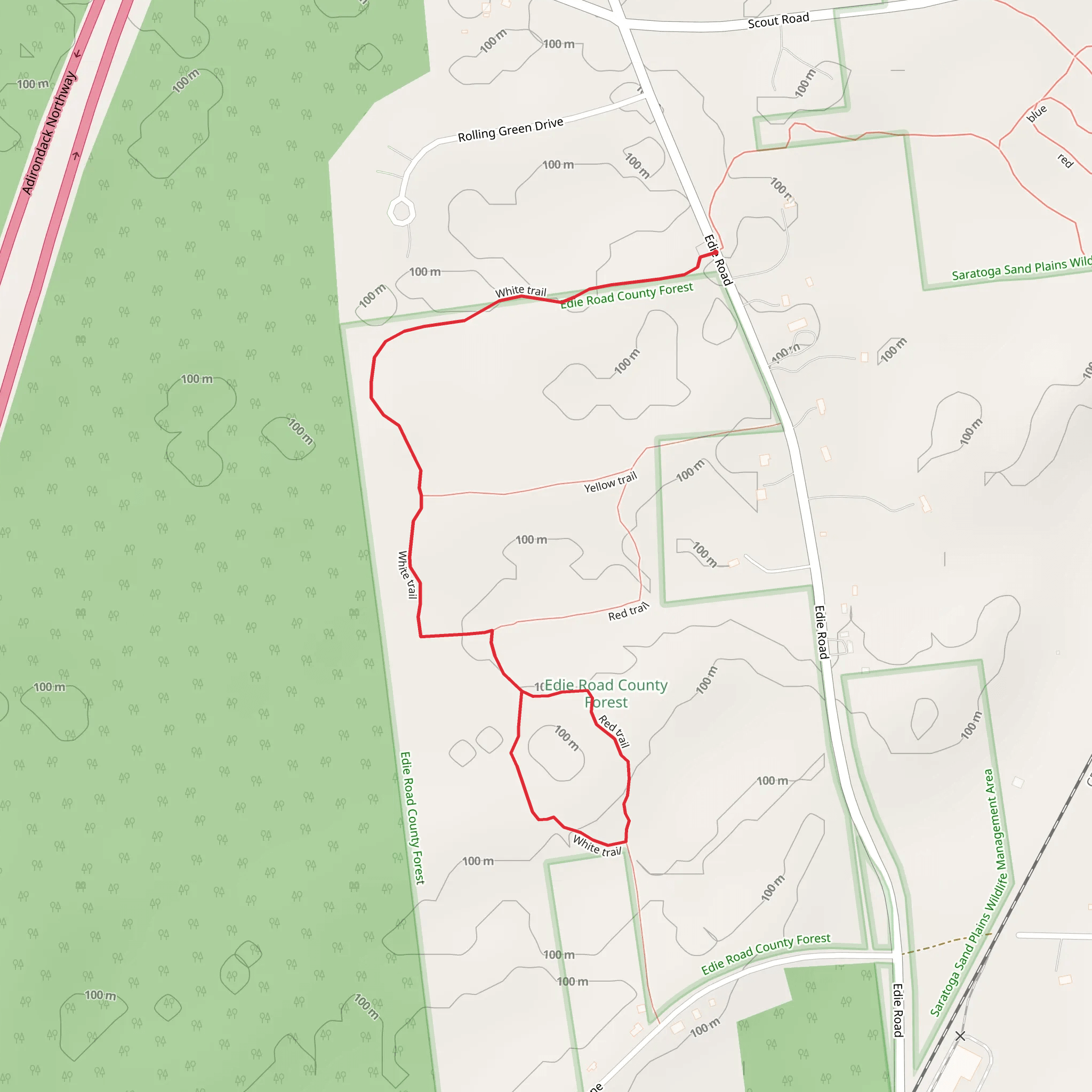 Red - White Loop Trail mobile static map