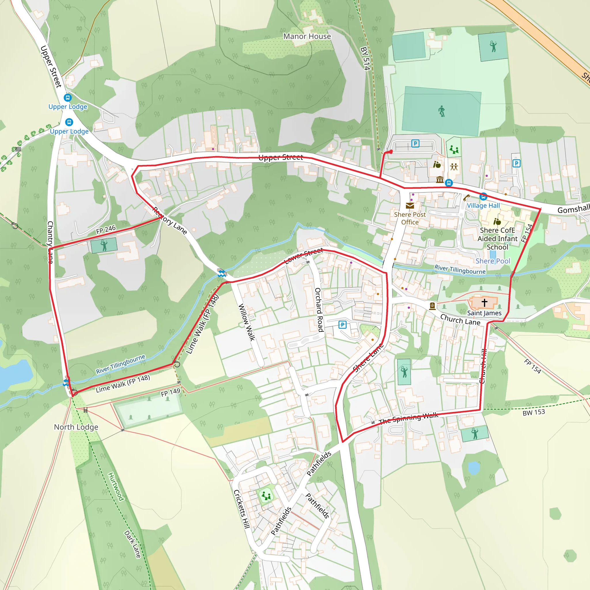 River Tillingbourne via The Fox Way mobile static map