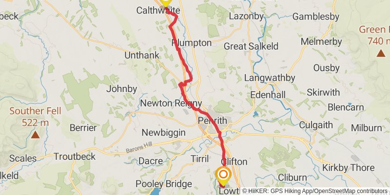 Kendal to Carlisle Walk stage 3 Map
