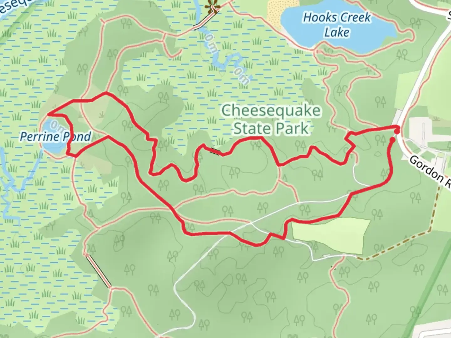 An image depicting the trail Blue, Green and Red Circle Trail and its surrounding area.
