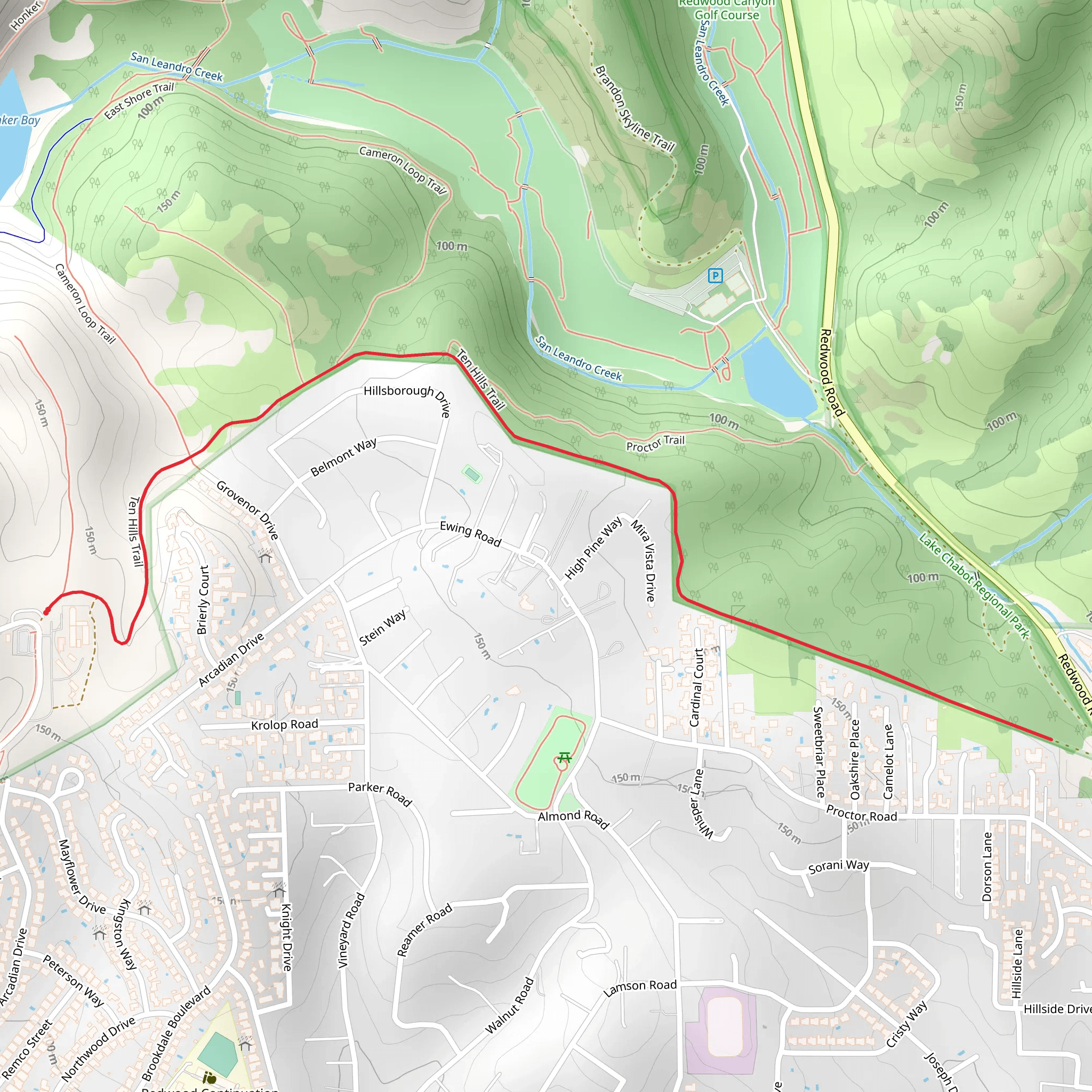 Ten Hills Trail mobile static map