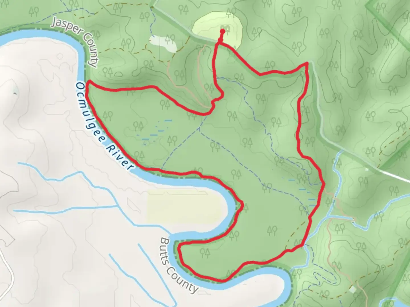 An image depicting the trail Bluff Toe and River Loop Trail and its surrounding area.