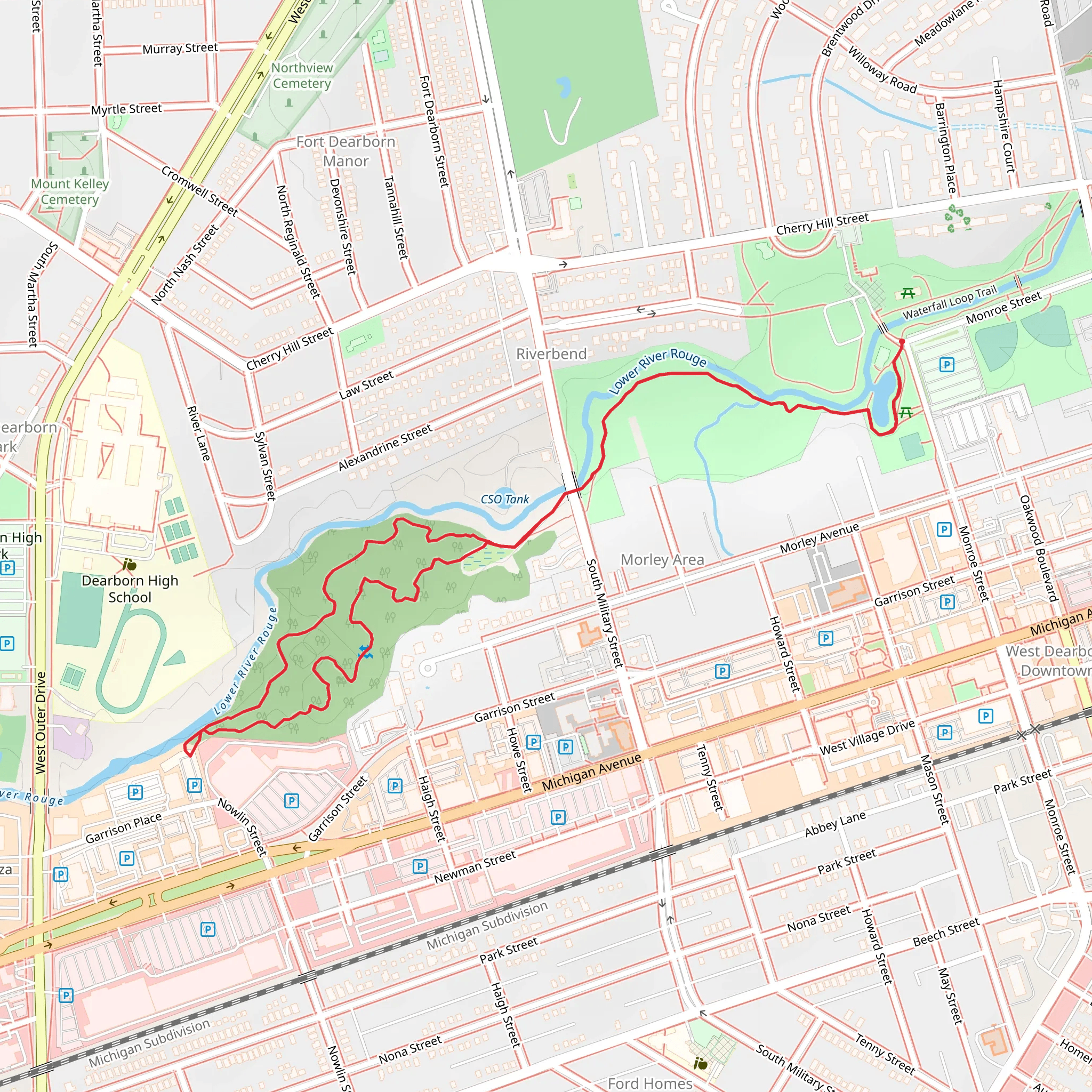 Walk beside Lower River Rogue mobile static map