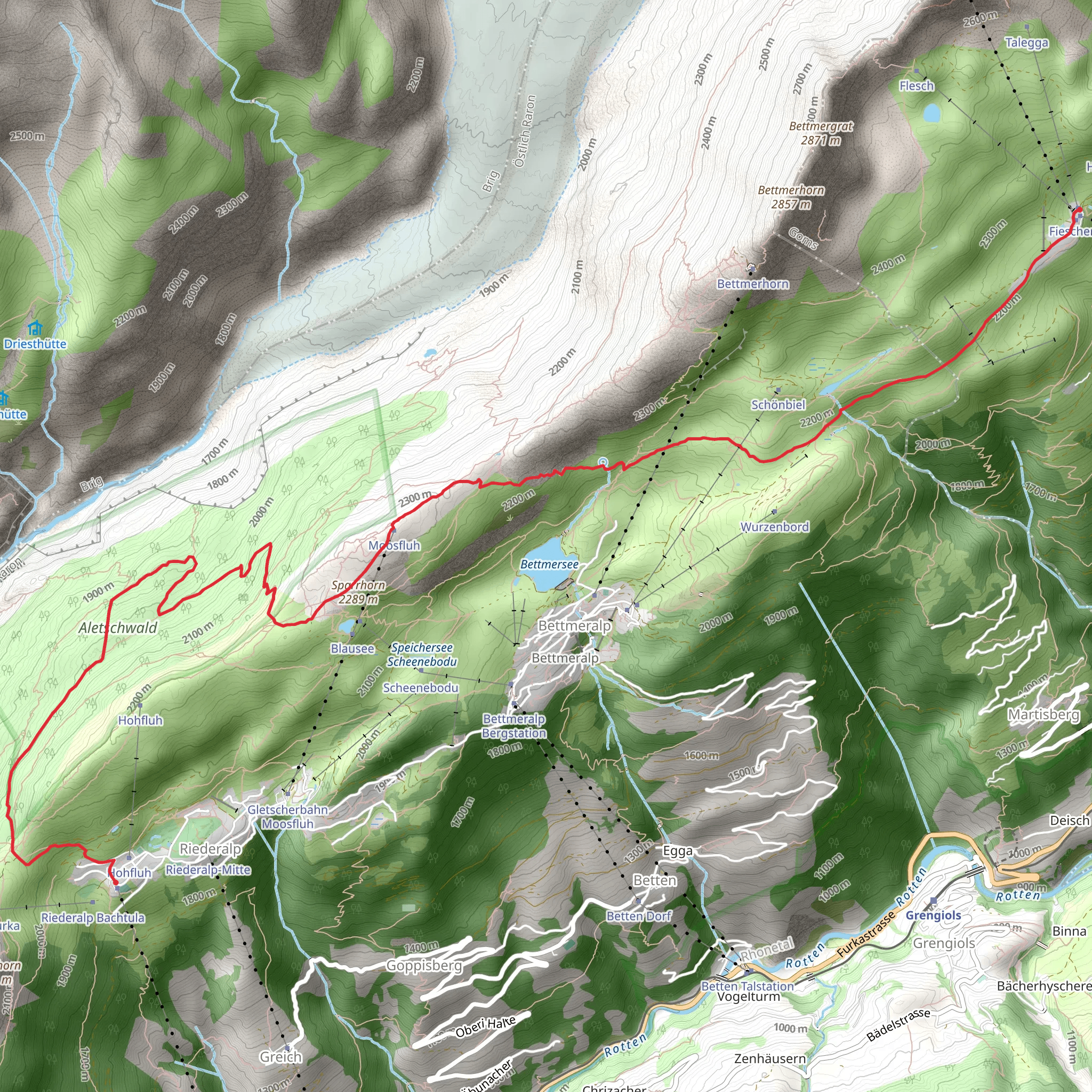 Ridge Hike to Aletsch Forest mobile static map