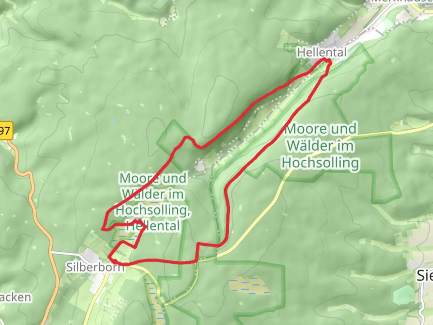 An image depicting the trail Moor und Walder im Hochsolling Loop and its surrounding area.