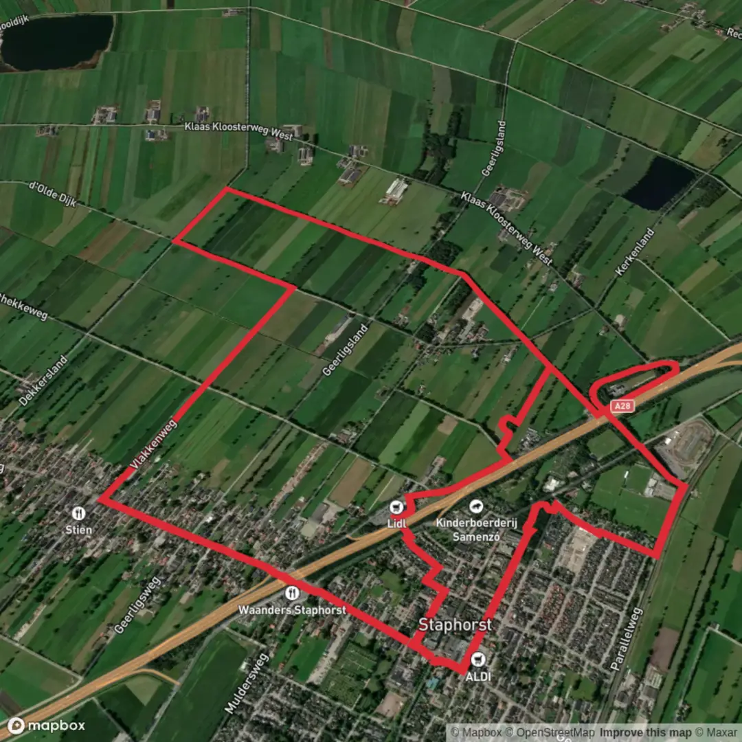 An image depicting the trail Westerborkpad and Vlakken Weg and its surrounding area.