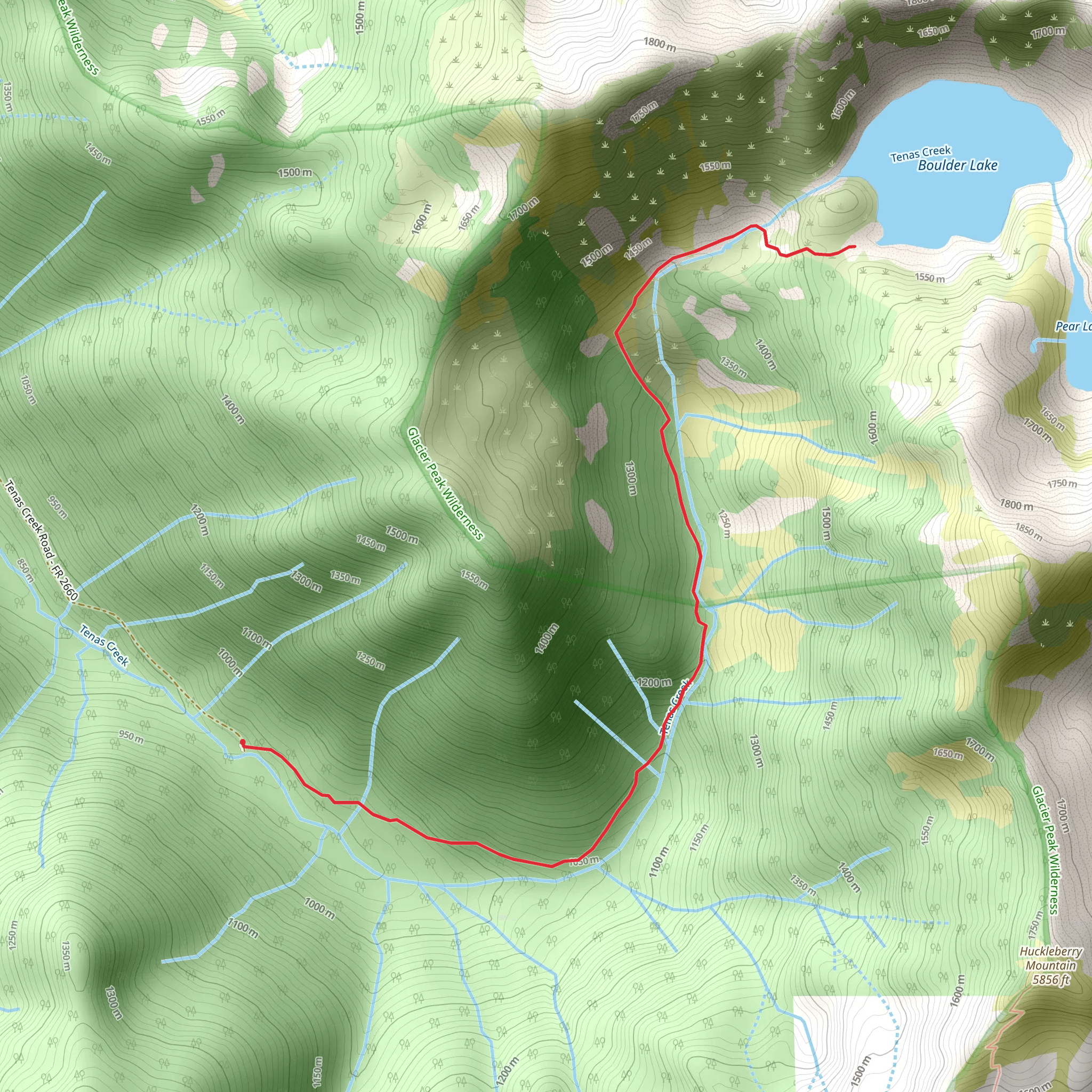 Boulder Lake Trail mobile static map