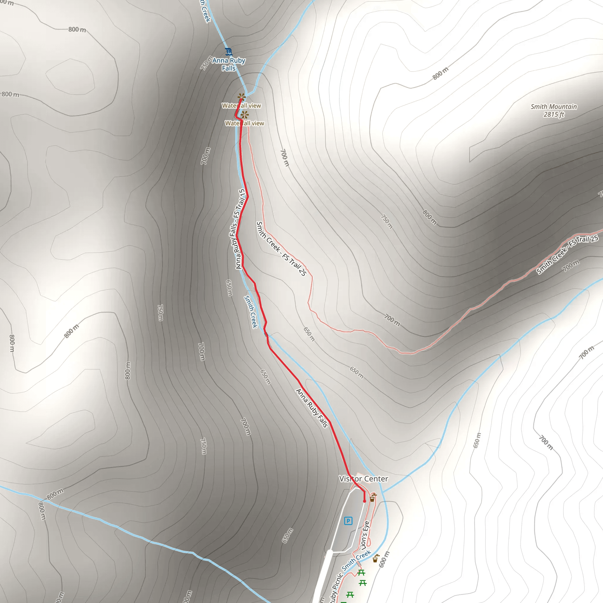 Anna Ruby Falls mobile static map