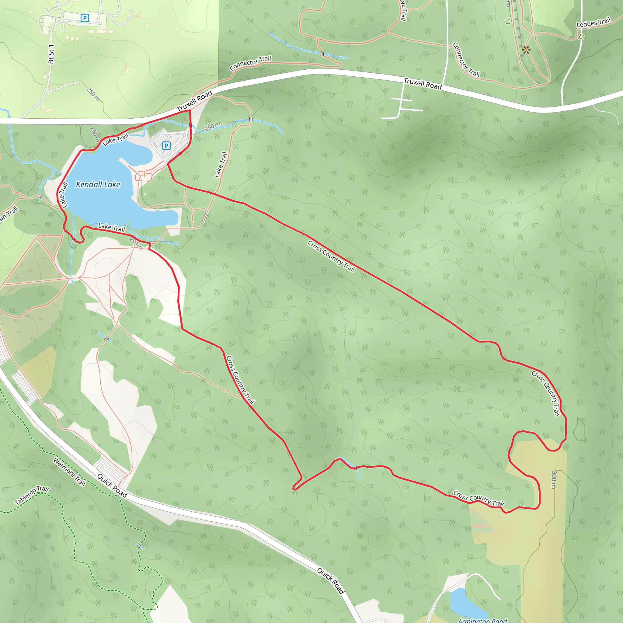 Kendall Lake and Cross Country Loop Trail mobile static map