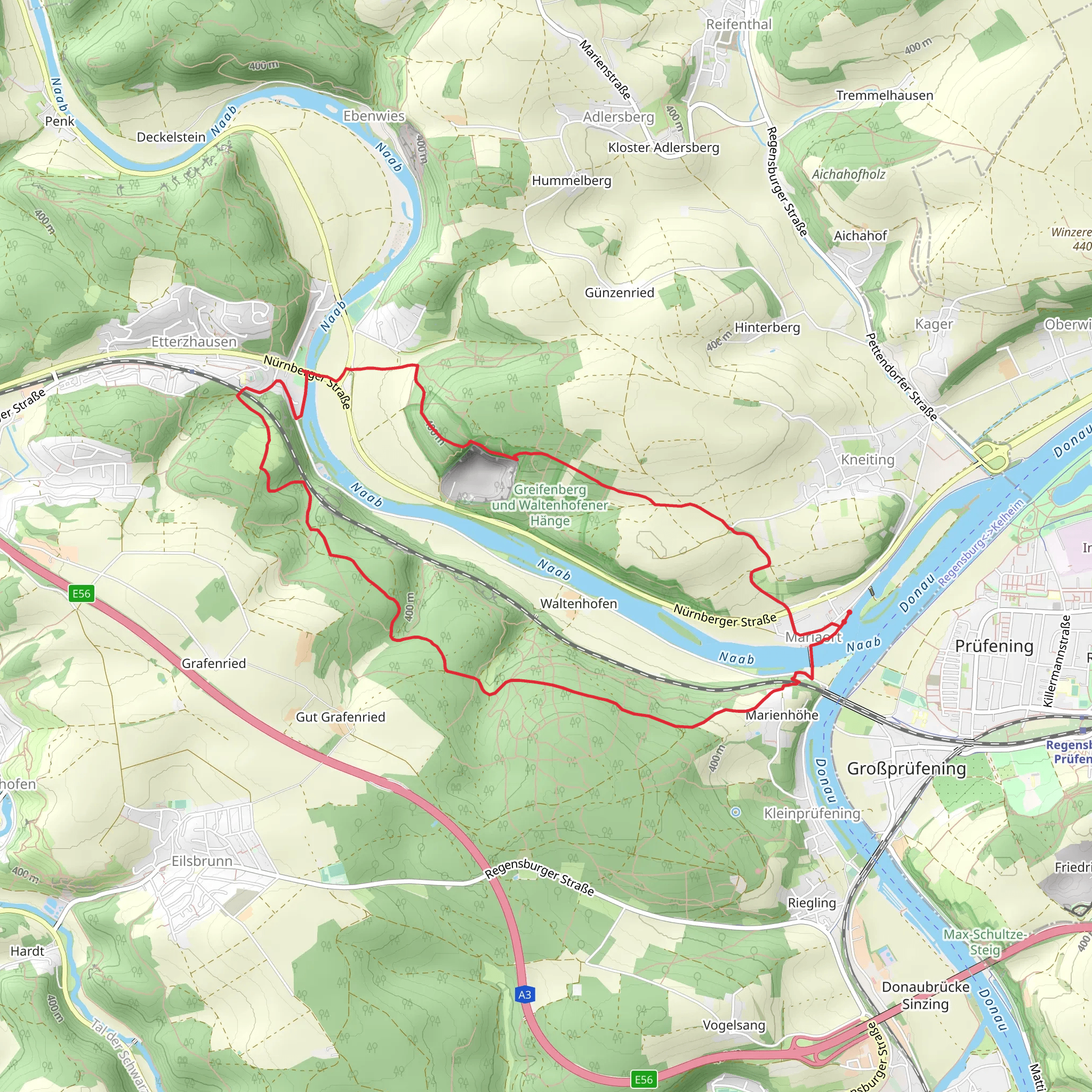 Wallfahrer Weg and Jurasteig Haupt Route mobile static map