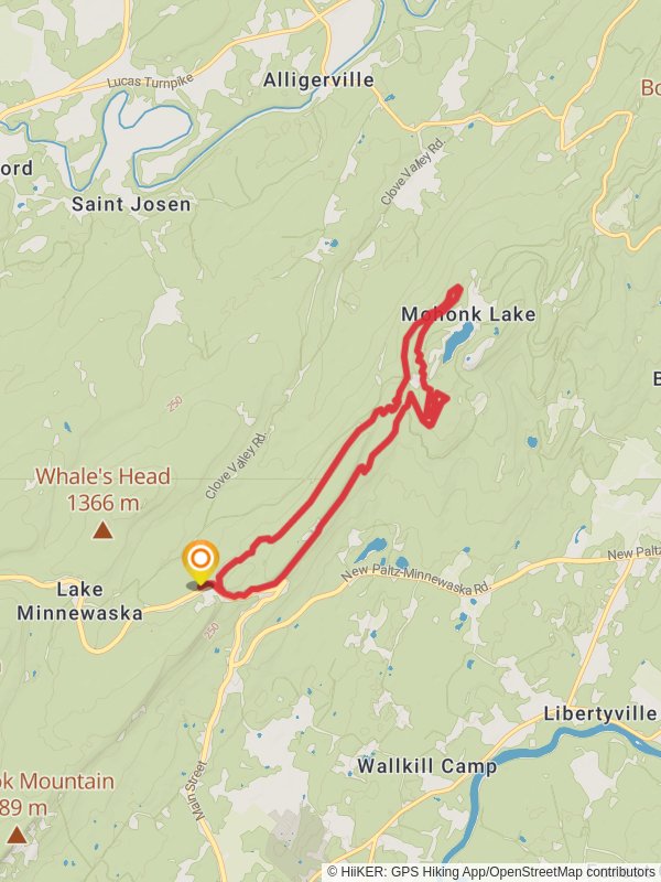 Mohonk Lake via Undercliff Carriage Road Loop mobile static map
