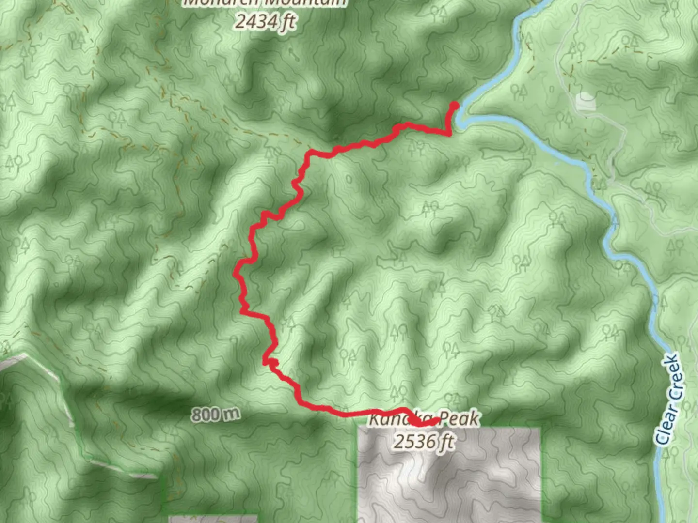 An image depicting the trail Kanaka Peak from Peltier Campground and its surrounding area.