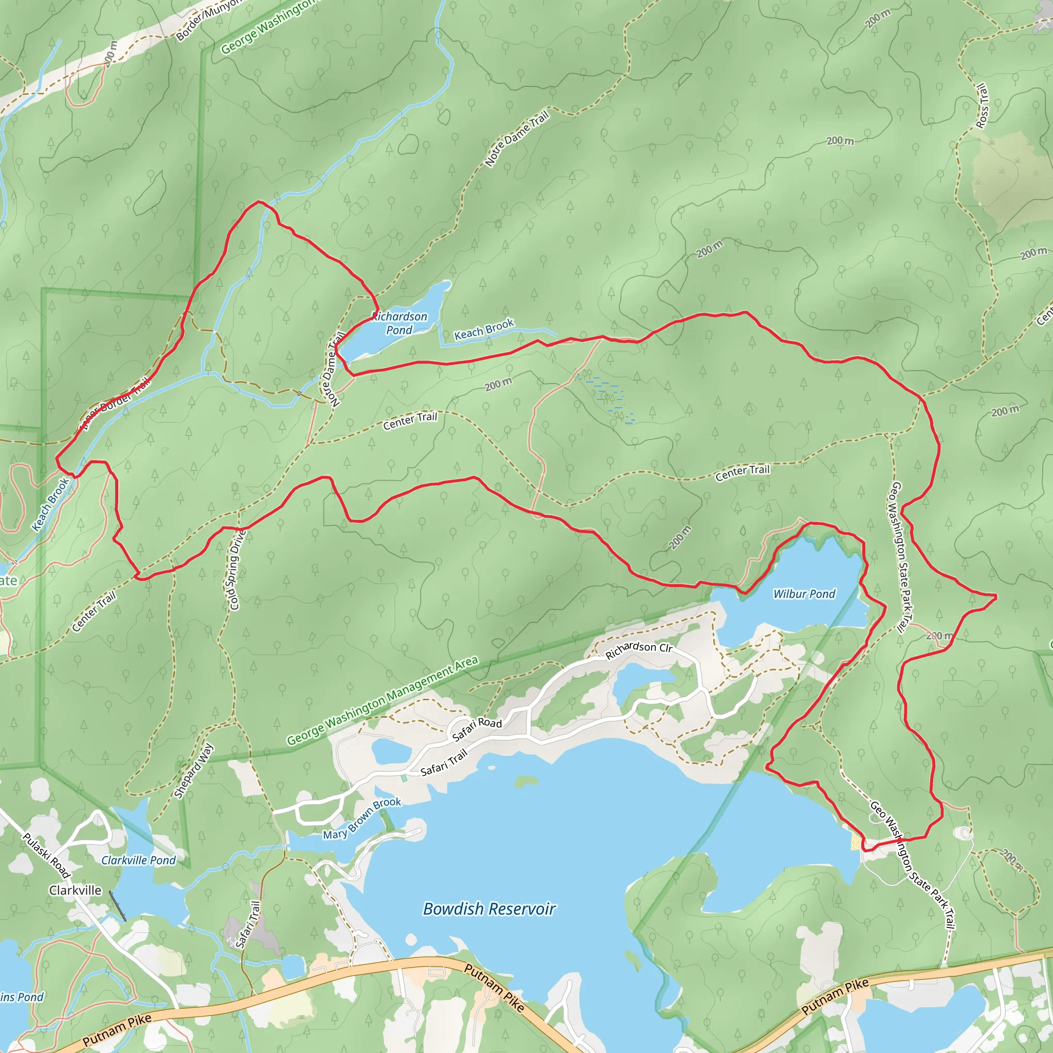 George Washington Orange Loop Trail mobile static map