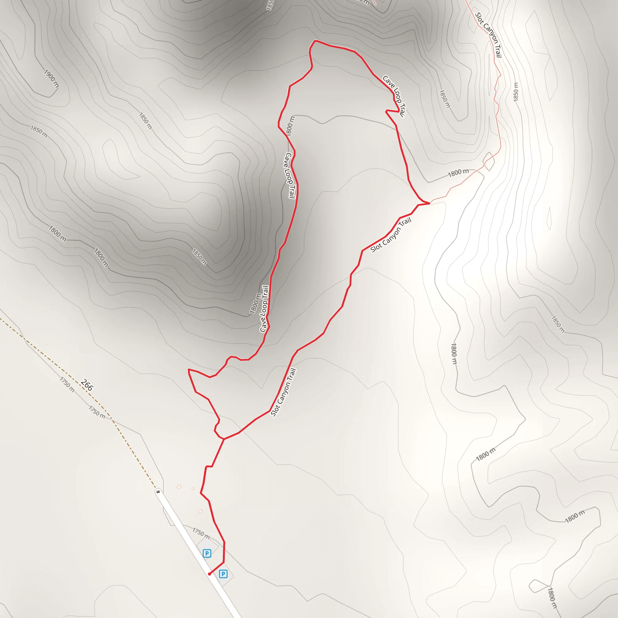 Cave Loop Trail mobile static map