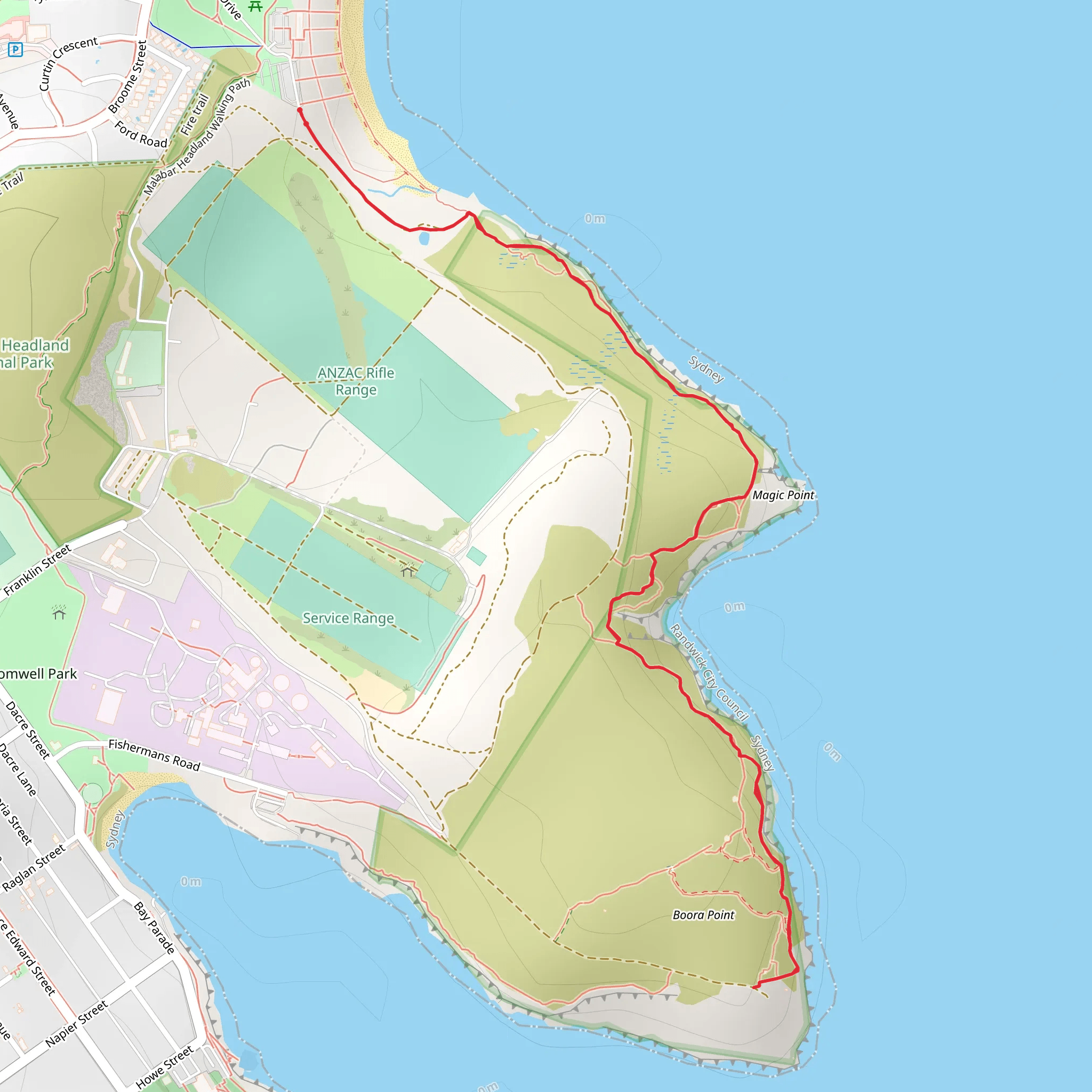 Boora Point Track mobile static map