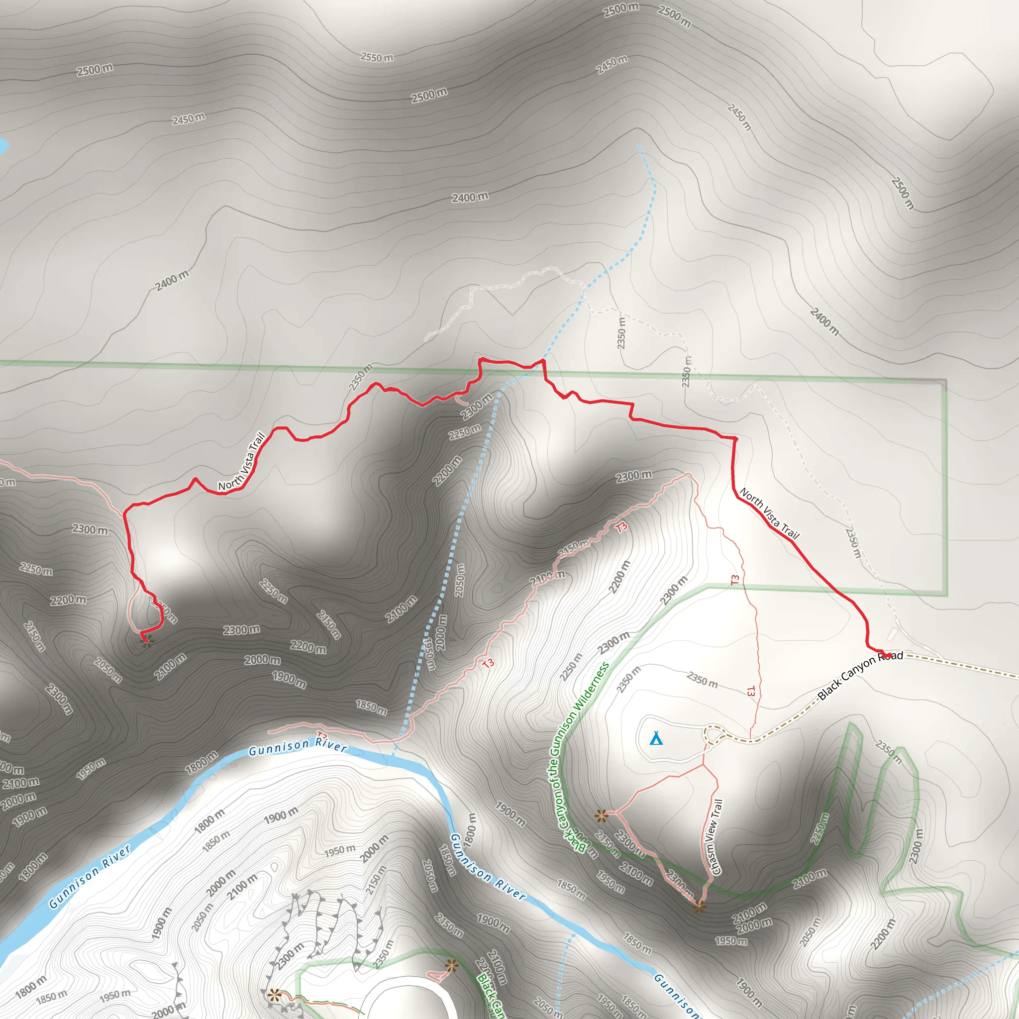 North Vista Trail mobile static map