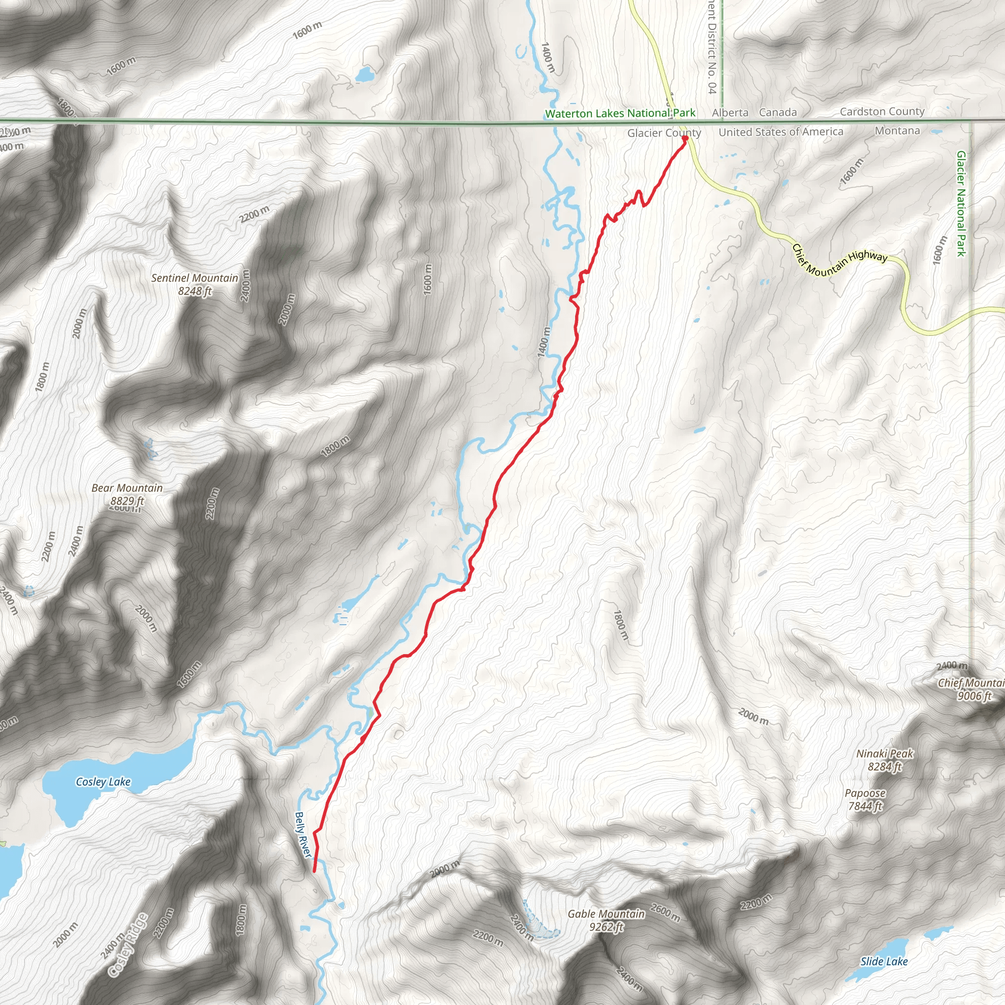Belly River Trail mobile static map